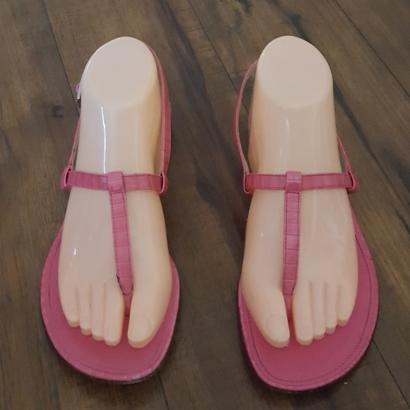 Hilfiger - Pink‎ Crocodile Embossed Sandals - Picture 3 of 6